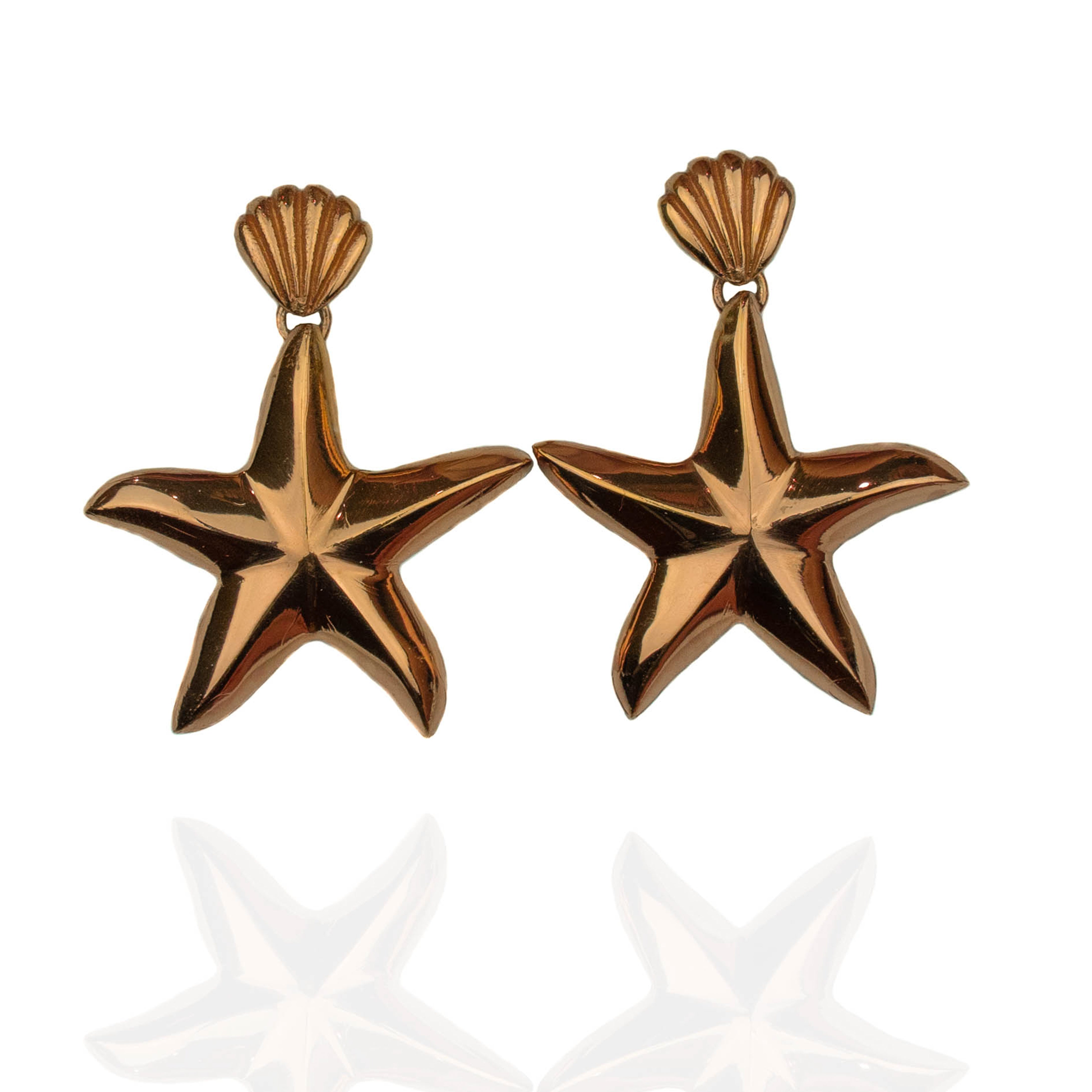 Rose gold starfish earrings