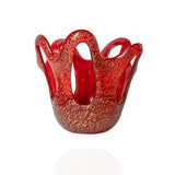 WAVE CANDLE HOLDER LARGE - CORAL