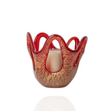 WAVE CANDLE HOLDER SMALL - CORAL