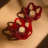 WAVE CANDLE HOLDER SMALL - CORAL