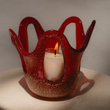 WAVE CANDLE HOLDER LARGE - CORAL