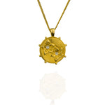 Gold cherry blossom necklace with white topaz