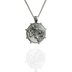 Silver cherry blossom necklace with white topaz