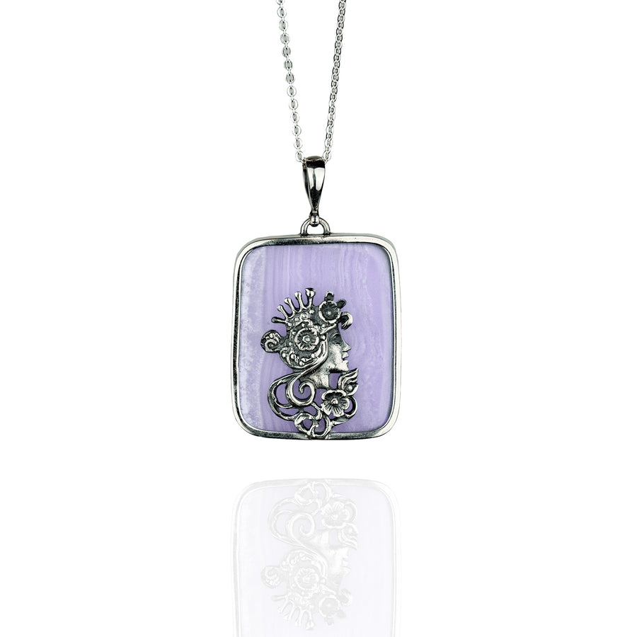 LADY OF THE LAKE - BLUE LACE AGATE NECKLACE