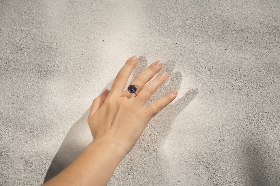 LUXE ROUND AMETHYST RING