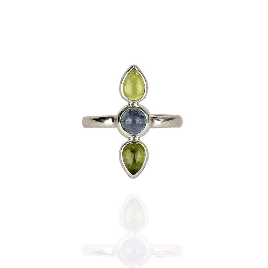 PERIDOT AND IOLITE TRILOGY RING