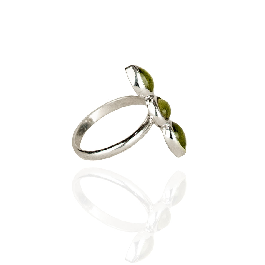 PERIDOT TRILOGY RING SILVER
