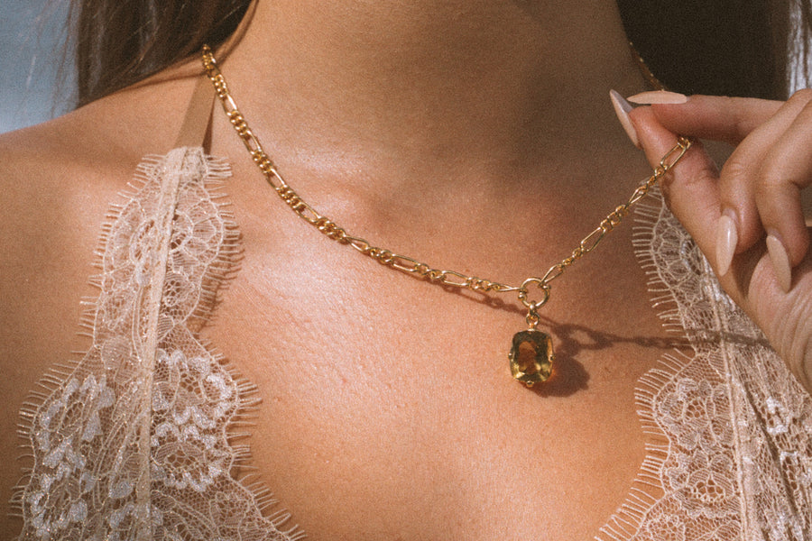 LUXE CITRINE GOLD NECKLACE
