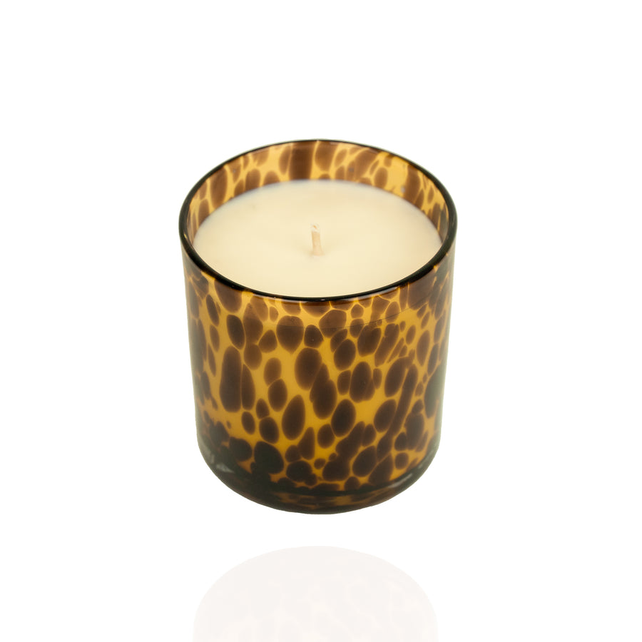 GLASS ART CANDLE - LEOPARD