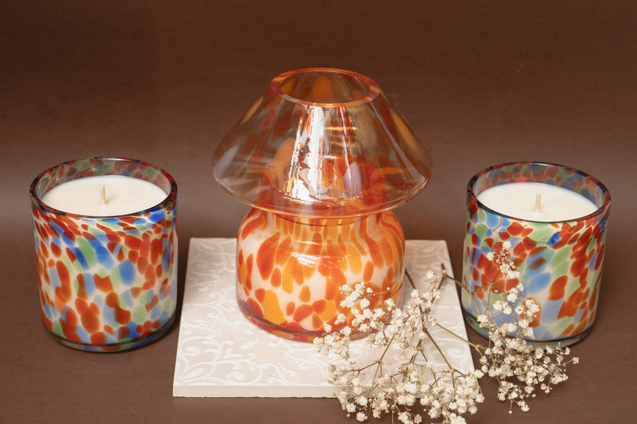 GLASS ART CANDLE - RETRO