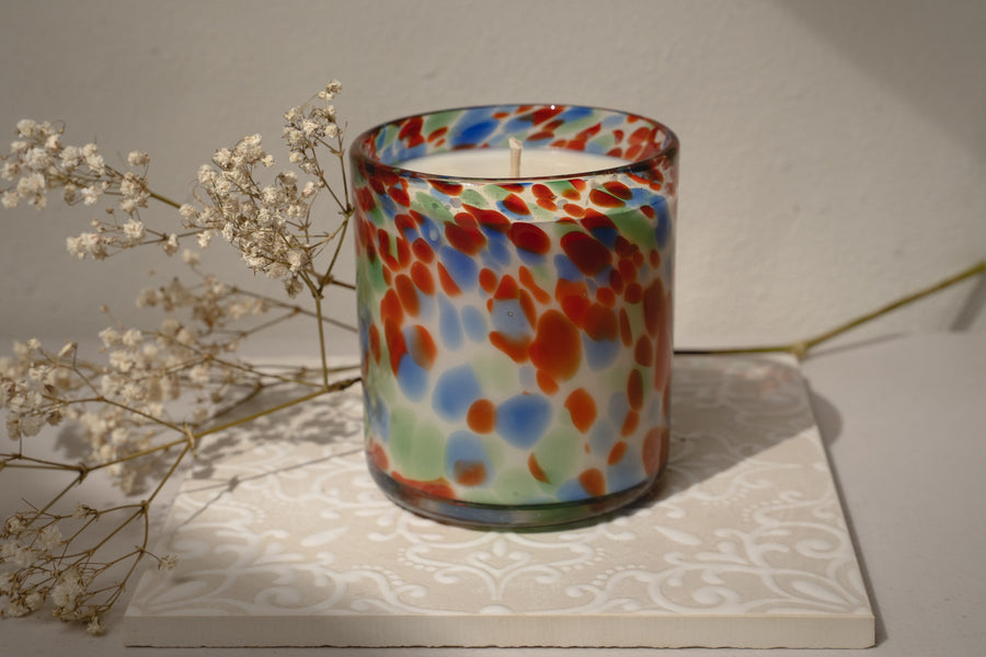 GLASS ART CANDLE - RETRO